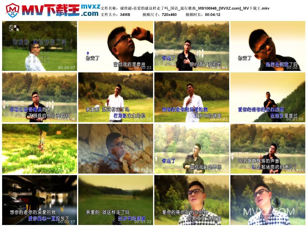 谢世超-亲爱的就这样走了吗_国语_流行歌曲_MB106948